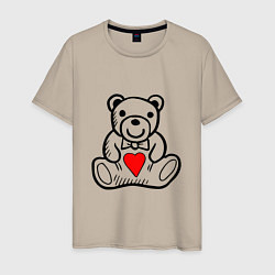 Мужская футболка Плюшевый Миша с сердечком