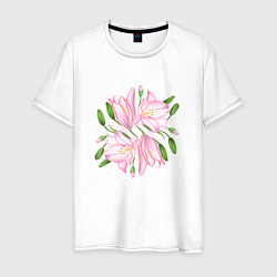 Мужская футболка Розовые лилии