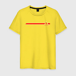 Футболка хлопковая мужская Маленький биатлонист в виде лого, цвет: желтый