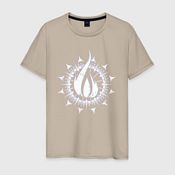 Футболка хлопковая мужская In flames - logo neon, цвет: миндальный