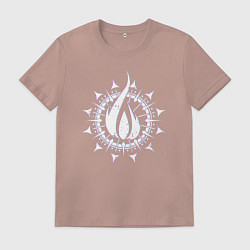 Футболка хлопковая мужская In flames - logo neon, цвет: пыльно-розовый