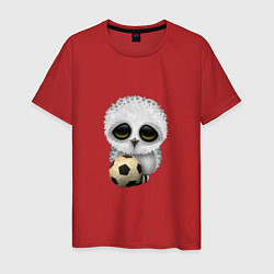 Футболка хлопковая мужская Футбол - Сова, цвет: красный