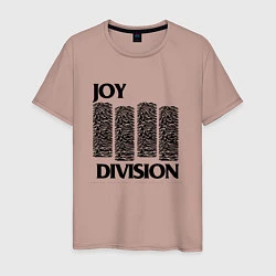 Футболка хлопковая мужская Joy Division - rock, цвет: пыльно-розовый