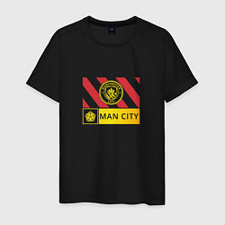 Футболка хлопковая мужская Manchester City - Stripe 202223, цвет: черный