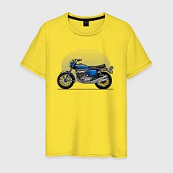 Мужская футболка Синий классический мотоицкл