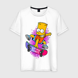 Мужская футболка Барт Симпсон на скейтборде - Eat my shorts!