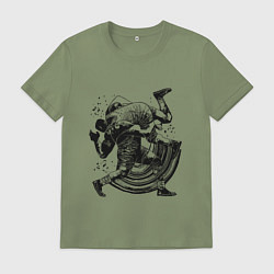 Футболка хлопковая мужская Борьба, цвет: авокадо