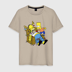 Мужская футболка Барт Симпсон делает из папаши новогоднюю ёлку!