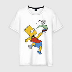Мужская футболка Барт Симпсон выронил стаканчик с лимонадом