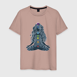 Мужская футболка Йога - чакры по цветам