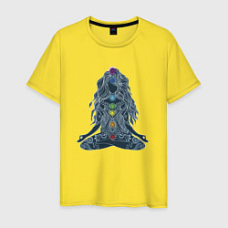 Мужская футболка Йога - чакры по цветам
