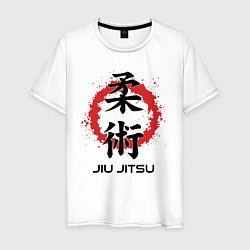 Мужская футболка Jiu jitsu red splashes logo