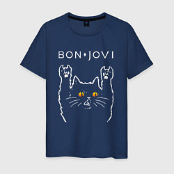 Мужская футболка Bon Jovi rock cat