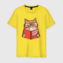 Мужская футболка Кот Шрёдингера с книгой
