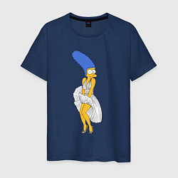 Мужская футболка Мардж Симпсон в позе Мэрилин Монро