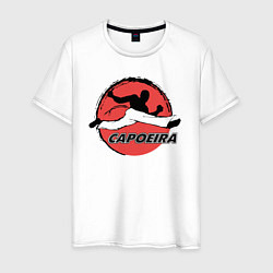 Футболка хлопковая мужская Capoeira - fighter jump, цвет: белый