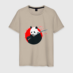 Мужская футболка Панда держит меч