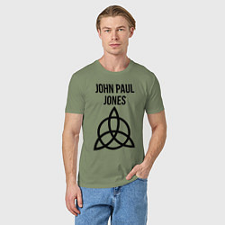 Футболка хлопковая мужская John Paul Jones - Led Zeppelin - legend, цвет: авокадо — фото 2