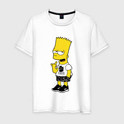 Мужская футболка Борзый Барт Симпсон - жест