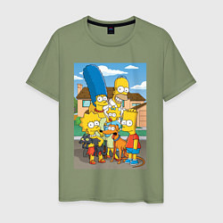 Мужская футболка Фото семьи Симпсонов
