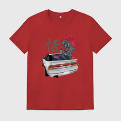Футболка хлопковая мужская NIssan 180SX Samurai JDM, цвет: красный