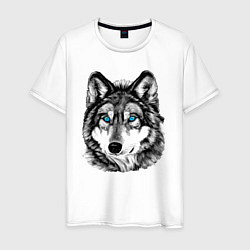 Мужская футболка Волк голубоглазый