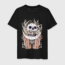 Мужская футболка Рога оленя, череп и крылья - герб