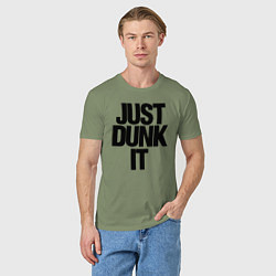 Футболка хлопковая мужская Just Dunk It, цвет: авокадо — фото 2