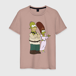 Мужская футболка Homer and Marge in Shrek style