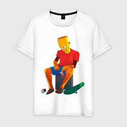 Футболка хлопковая мужская Bart Simpson - cool dude, цвет: белый