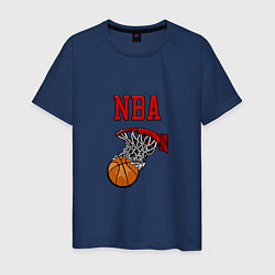 Футболка хлопковая мужская Basketball - NBA logo, цвет: тёмно-синий