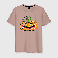 Мужская футболка Веселая тыква на Хэллоуин