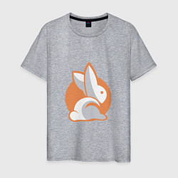 Футболка хлопковая мужская Orange Rabbit, цвет: меланж