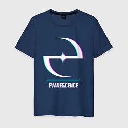 Мужская футболка Evanescence glitch rock