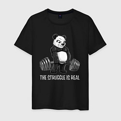 Мужская футболка Это настоящая борьба - панда штангист