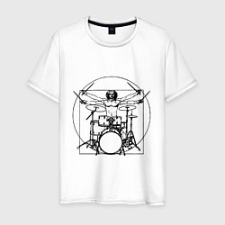 Мужская футболка Vitruvian drummer