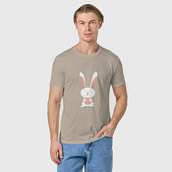 Футболка хлопковая мужская Smiling Rabbit, цвет: миндальный — фото 2