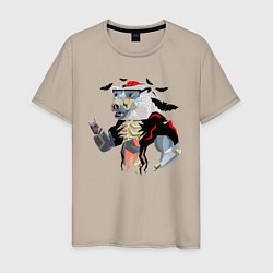 Мужская футболка Медведь - зомби, окруженный летучими мышами - Hall