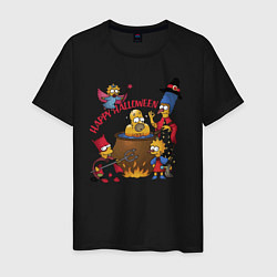 Мужская футболка Семейка Симпсонов варит в адском котле главу семей