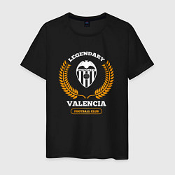 Мужская футболка Лого Valencia и надпись legendary football club