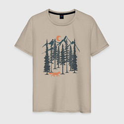 Мужская футболка Лисичка в Лесу