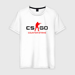 Футболка хлопковая мужская Counter Strike логотип, цвет: белый