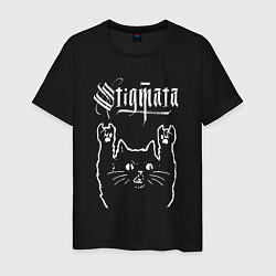 Мужская футболка Stigmata рок кот