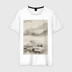 Мужская футболка Туманная река в Китае от фотографа Лонг Чинсана