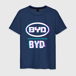 Мужская футболка Значок BYD в стиле glitch