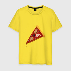 Футболка хлопковая мужская Пицца на хэллоуин, цвет: желтый