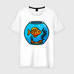 Мужская футболка Аквариум с золотой рыбкой