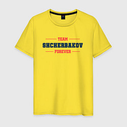 Мужская футболка Team Shcherbakov forever фамилия на латинице