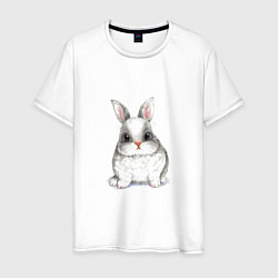 Мужская футболка Милый белый кролик