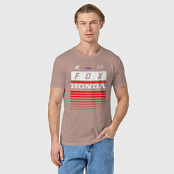 Футболка хлопковая мужская Honda racing, цвет: пыльно-розовый — фото 2